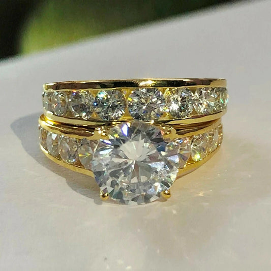 CZ Double Ring Set (2Pcs)