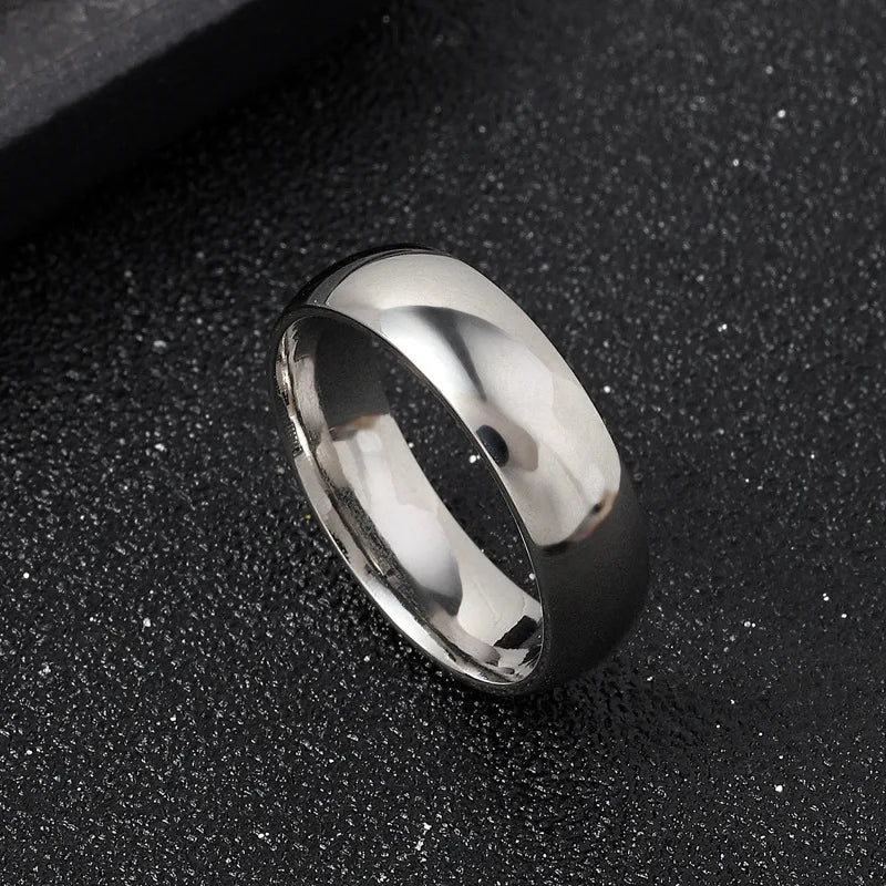 Charm Jewelry Ring for Men Women Stainless Steel Black Rings Wedding Engagement Band Quality Matte Male Jewelry