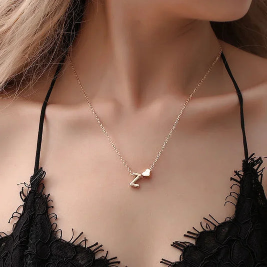 Tiny Heart Initial Choker Necklace