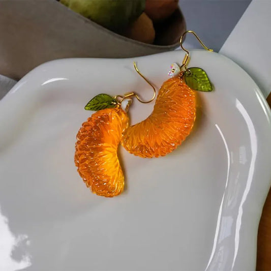 New Fashion Orange Sliced Earrings Fruit Jewelry Summer Earrings Y2K Handmade Creative Women