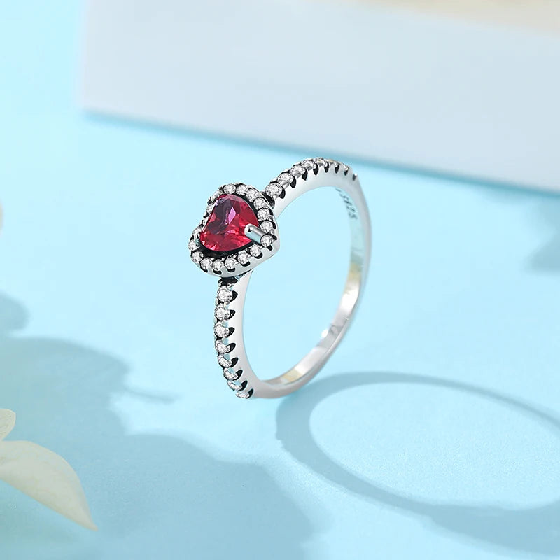 Silver CZ & Pearl Heart Ring