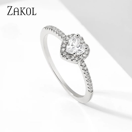 Pink Heart CZ Ring