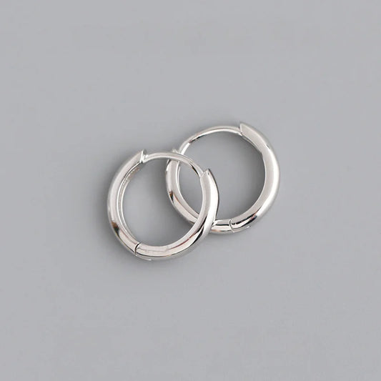 925 Silver Geometric Hoop Earrings