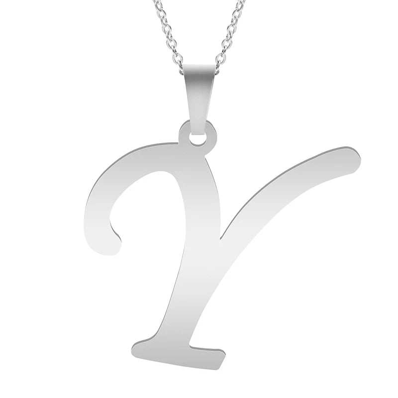 A-Z Stainless Steel Letter Necklace