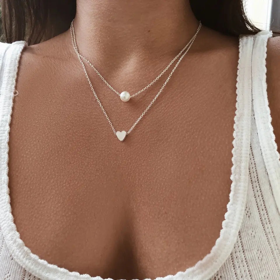 Minimalist Pearl & Stick Pendant Necklace