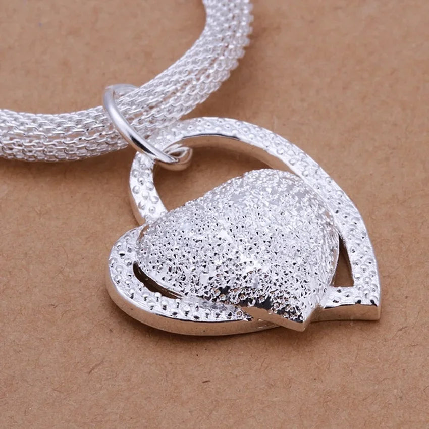 Silver Heart Charm Necklace