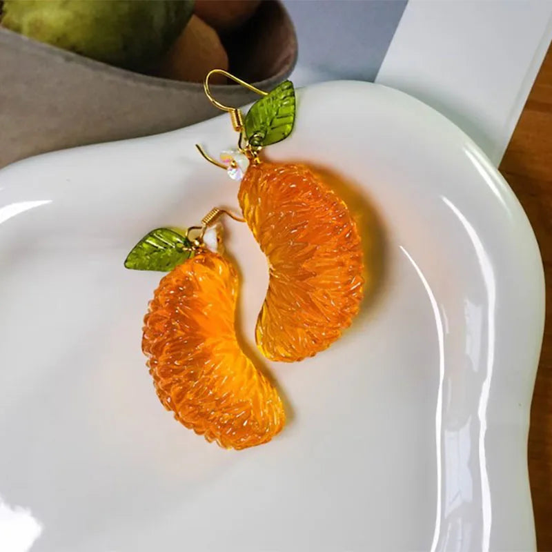 New Fashion Orange Sliced Earrings Fruit Jewelry Summer Earrings Y2K Handmade Creative Women