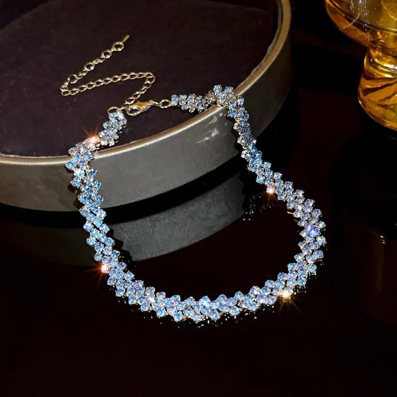 Rhinestone Geometric Choker Necklace