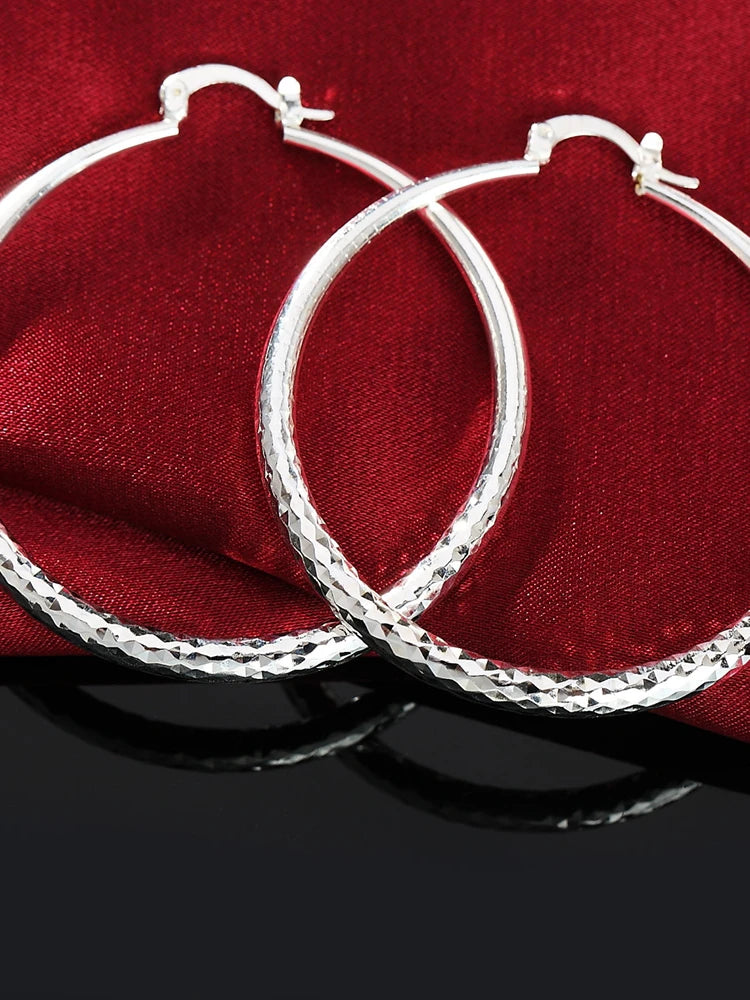 925 Silver 5cm Hoop Earrings