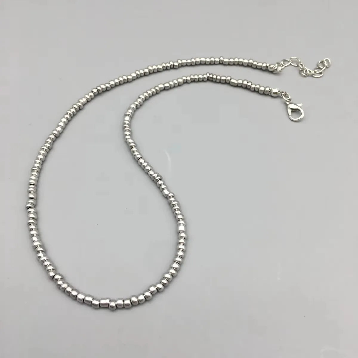 Silver Pearl Beaded Necklace