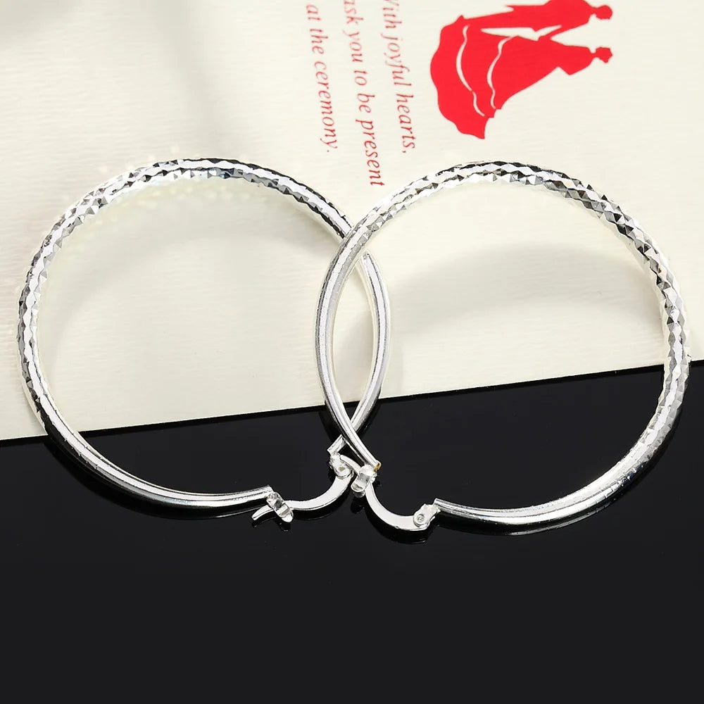 925 Silver 5cm Hoop Earrings