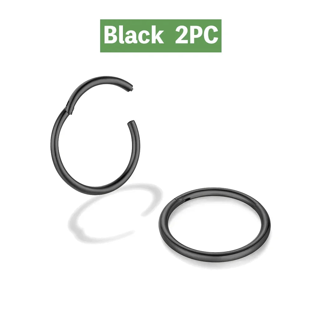 1/4Pairs 6/8/10/12mm 316L Stainless Steel Nose Ring for Men Gold Color Hoop Earrings for Women Septum Tragus Piercing Jewelry