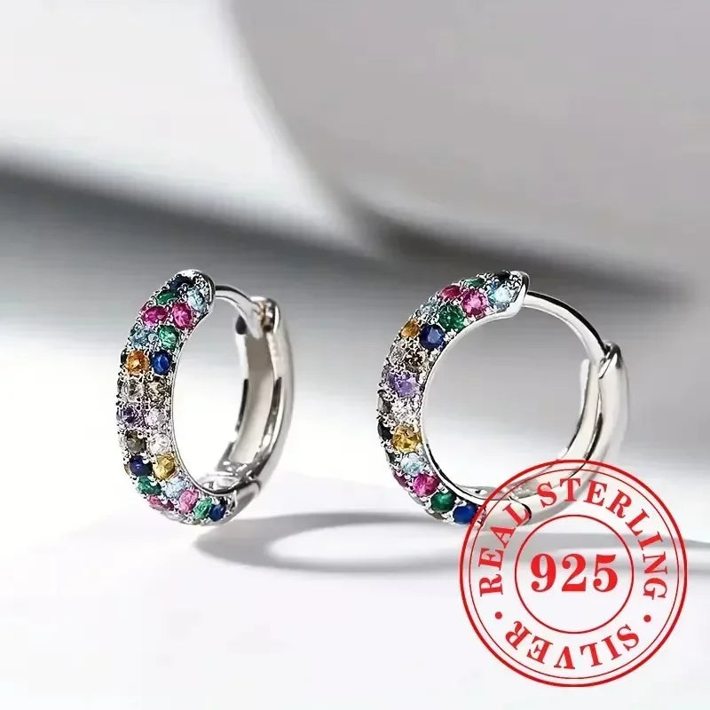 925 Sterling Silver Hoop Earrings for Women Hollow Flower Designed Novel Ear Accessories Stylish Party Hot Jewelry