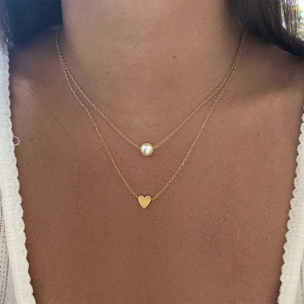 Minimalist Pearl & Stick Pendant Necklace