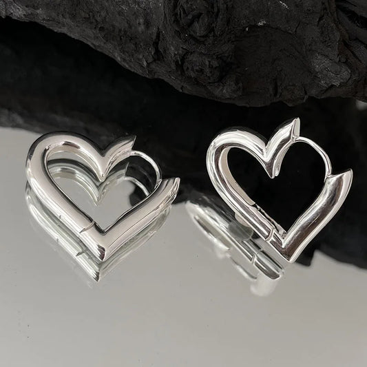 925 Sterling Silver Vintage Heart Earrings For Women Trendy Earring Jewelry Prevent Allergy Party Accessories G