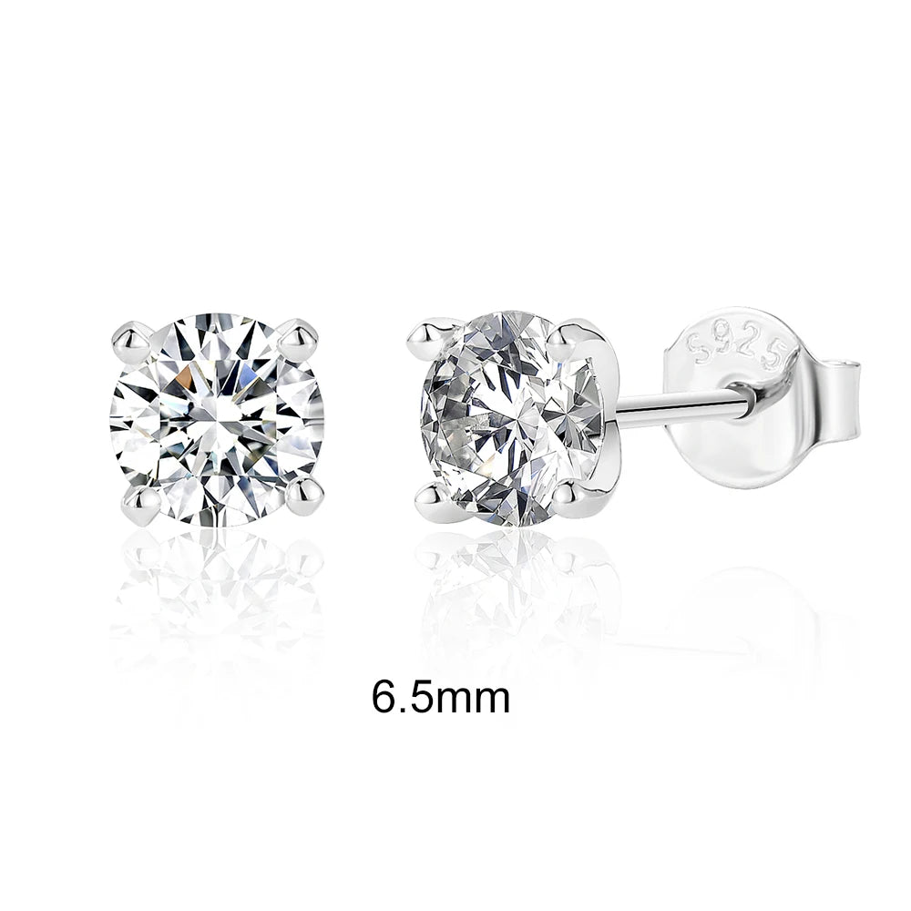 925 Silver Moissanite Stud Earrings