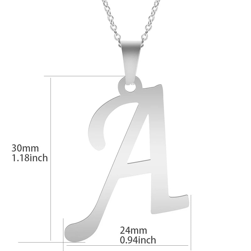 A-Z Stainless Steel Letter Necklace