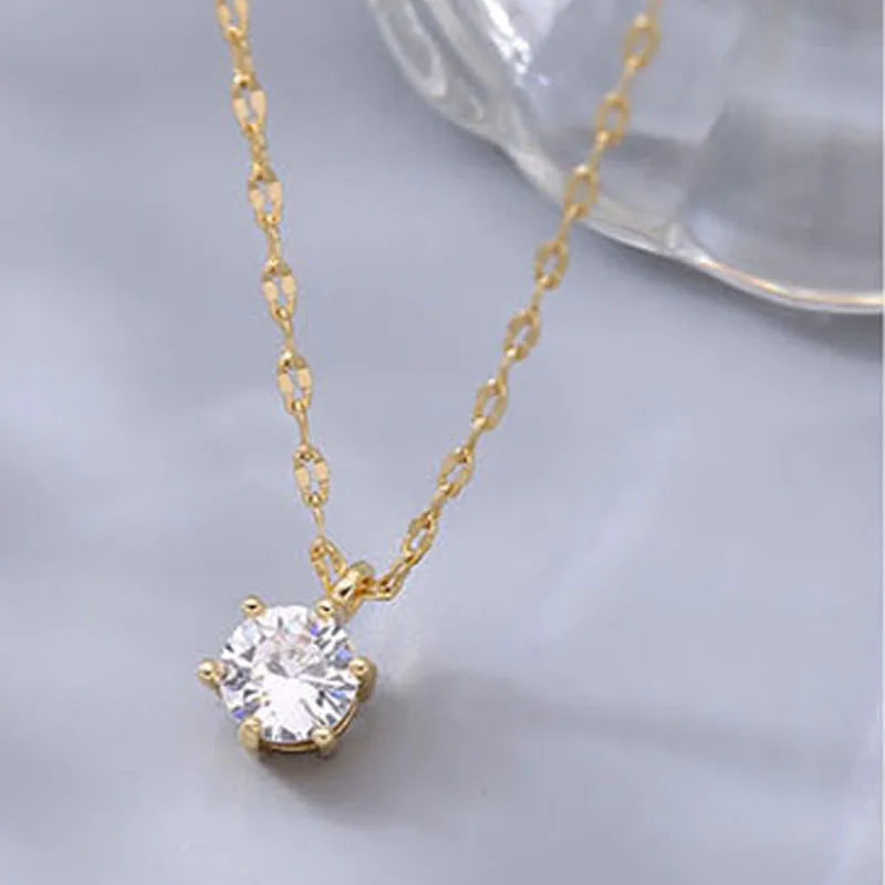 925 Silver Zircon Clavicle Necklace