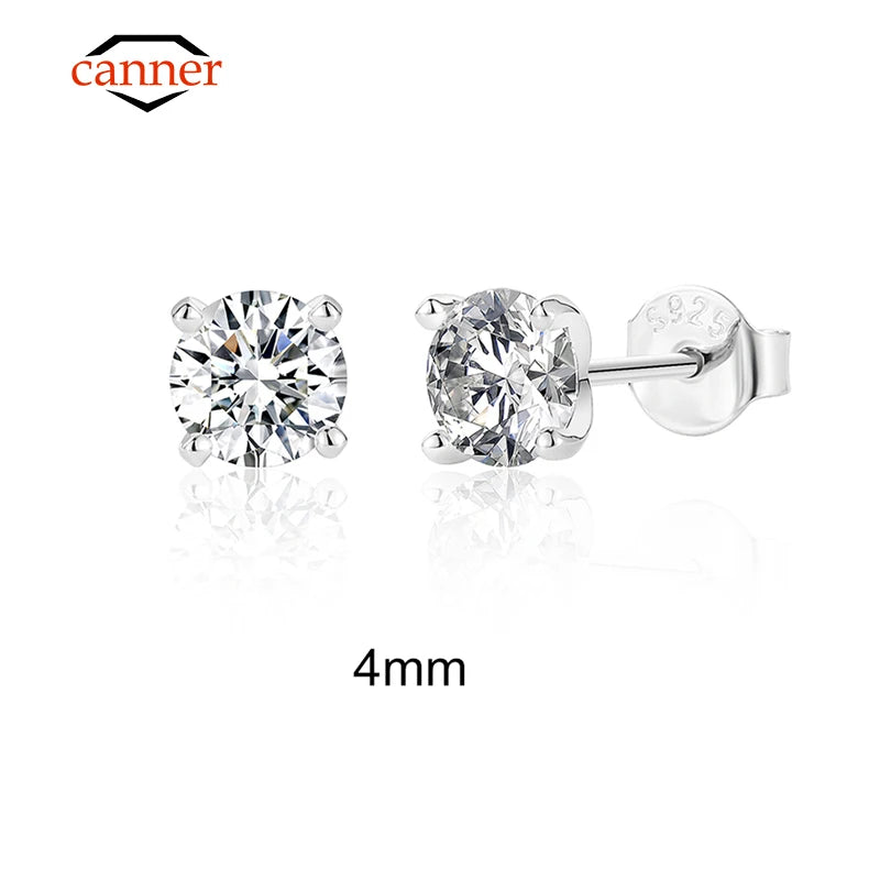 925 Silver Moissanite Stud Earrings