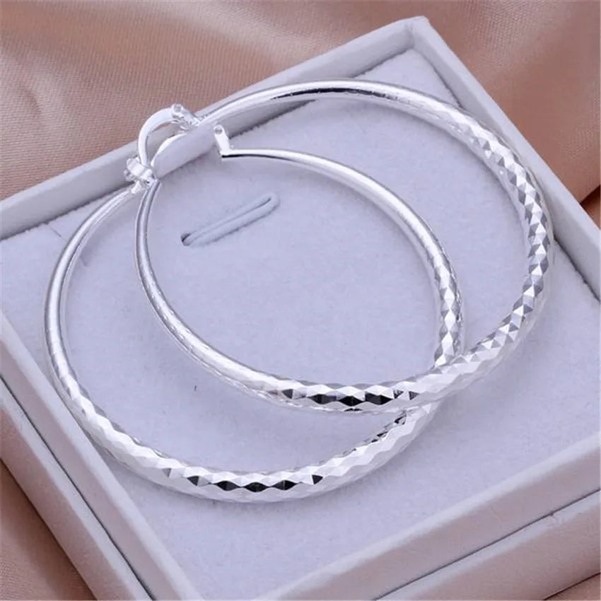 925 Silver 5cm Hoop Earrings