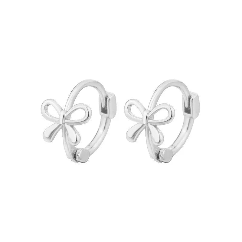 2PC Stainless Steel Little Huggies Hoop Earrings For Women Tiny Crystal Zirconia Pendant Cartilage Earrings Piercing Jewelry