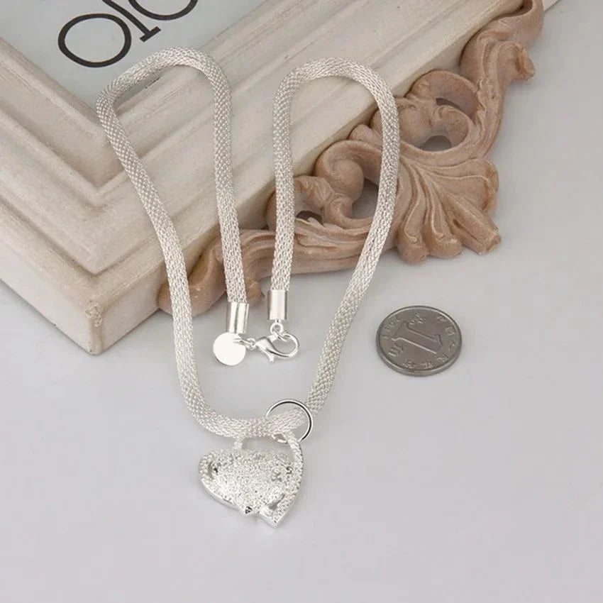 Silver Heart Charm Necklace