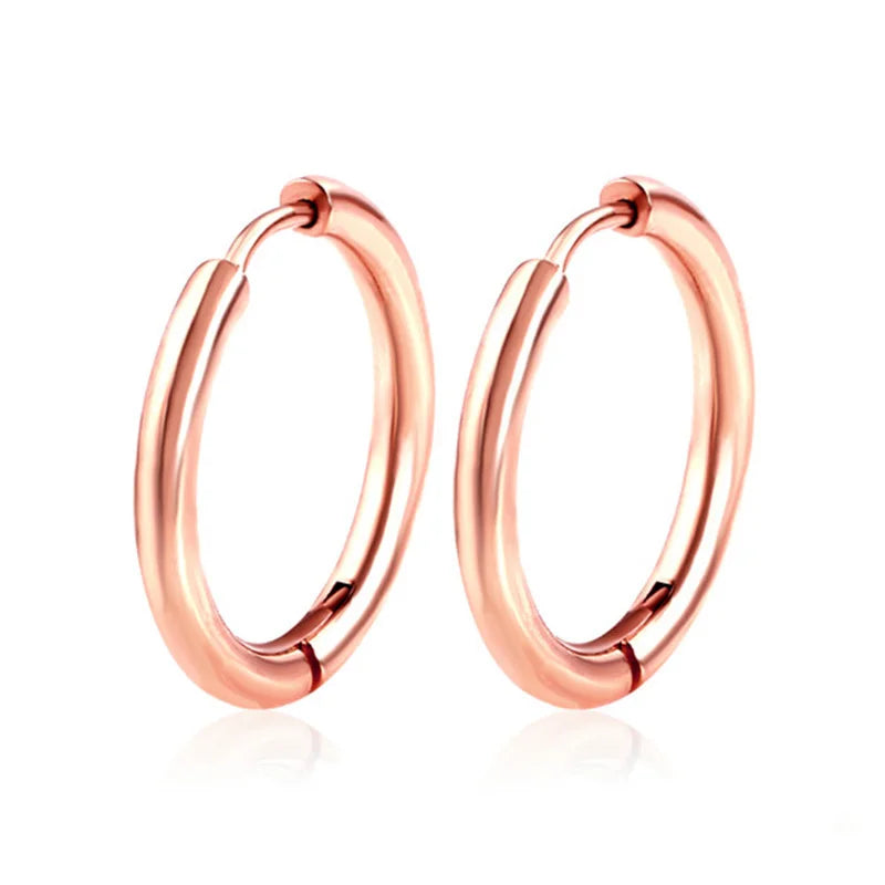 1 pair Women/Man Stainless Steel Small Hoops Earring Piercing Ear Cartilage Tragus Simple Thin Circle Anti-allergic Ear Buckle