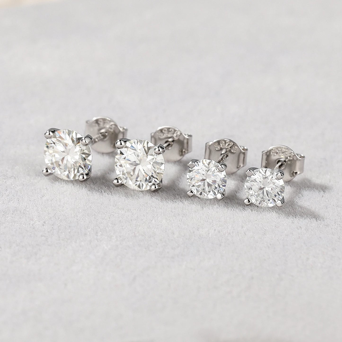 925 Silver Moissanite Stud Earrings