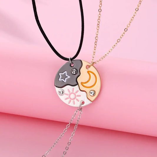 Sun Moon Star Necklace (3Pcs Set)