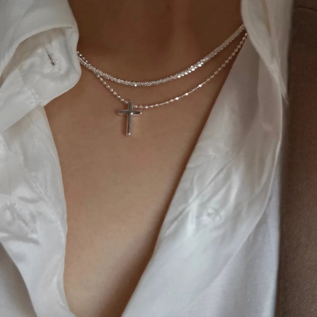 Silver Sparkle Clavicle Necklace