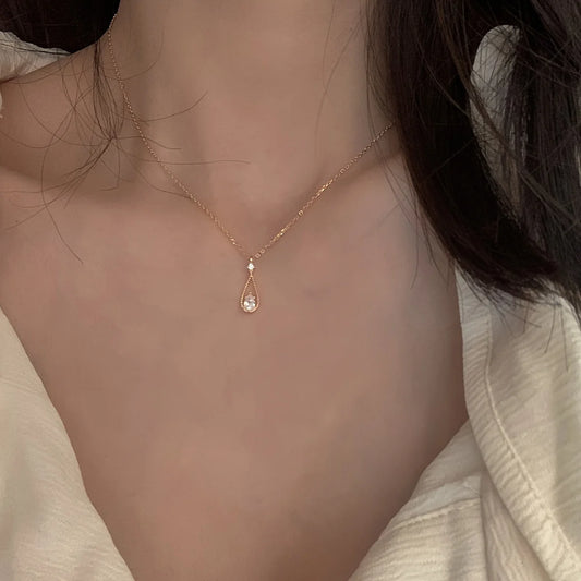 Zircon Water Drop Clavicle Necklace