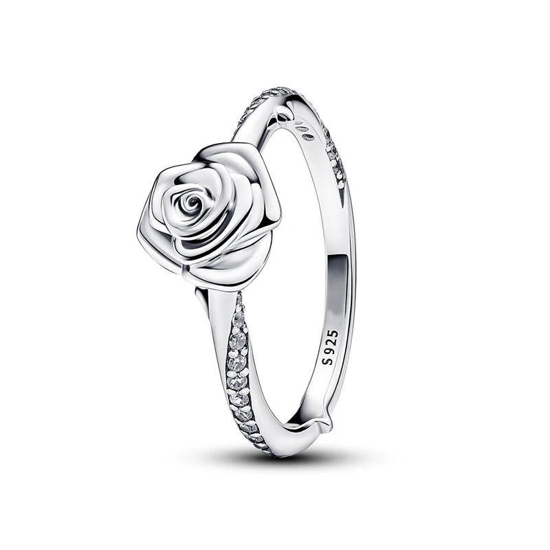 925 Silver Rose Flower Ring