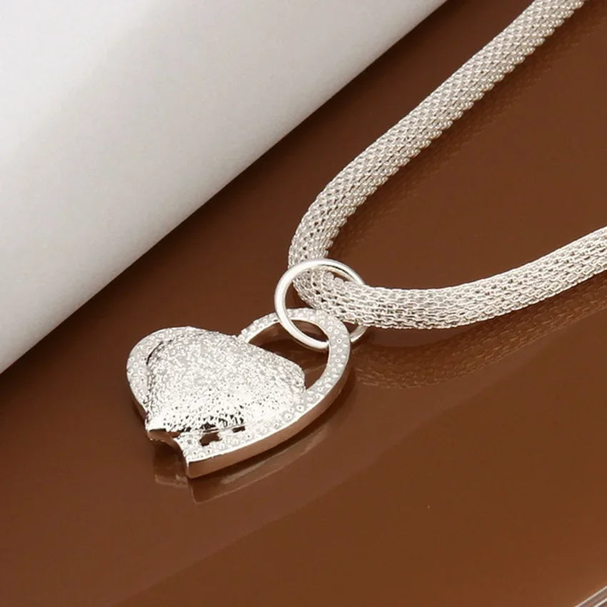 Silver Heart Charm Necklace