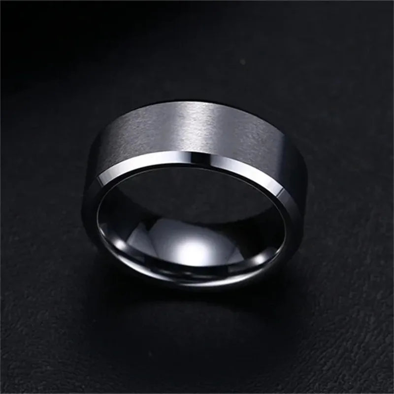 Charm Jewelry Ring for Men Women Stainless Steel Black Rings Wedding Engagement Band Quality Matte Male Jewelry