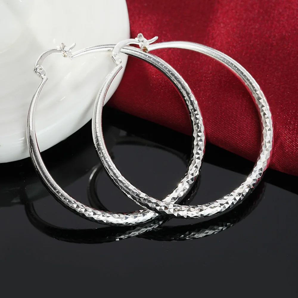 925 Silver 5cm Hoop Earrings