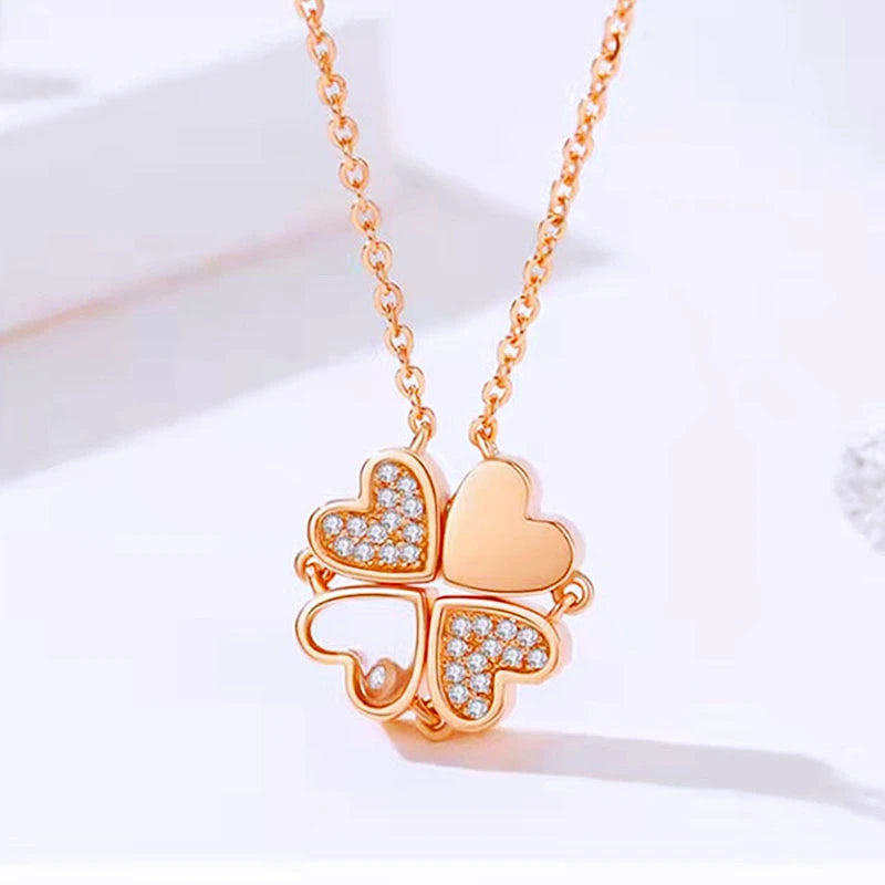 Heart Clover Magnetic Necklace