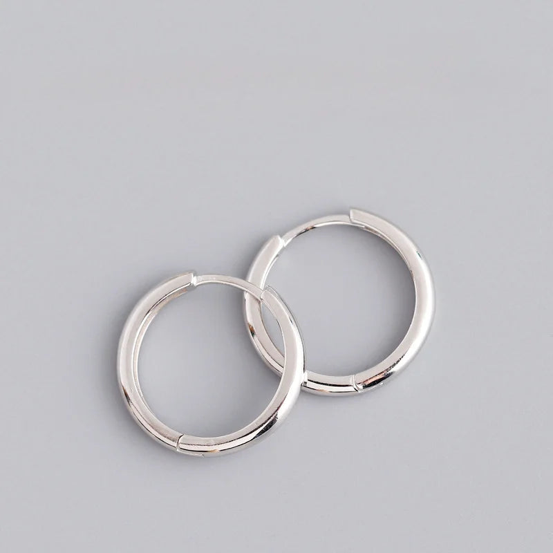 925 Sterling Silver Geometry Hoop Earrings for Women Fashion Silver Jewelry Gifts Trendy