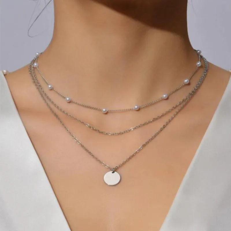 Minimalist Pearl & Stick Pendant Necklace