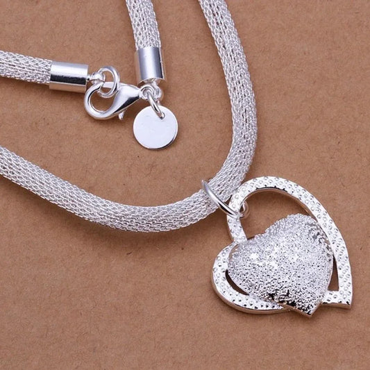 Silver Heart Charm Necklace