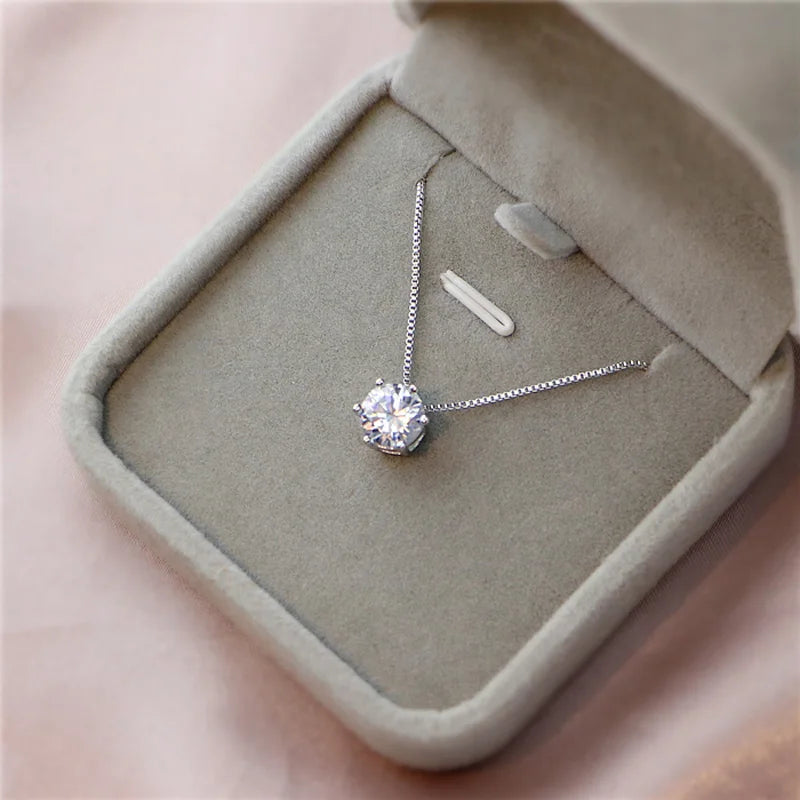 925 Silver Zircon Clavicle Necklace