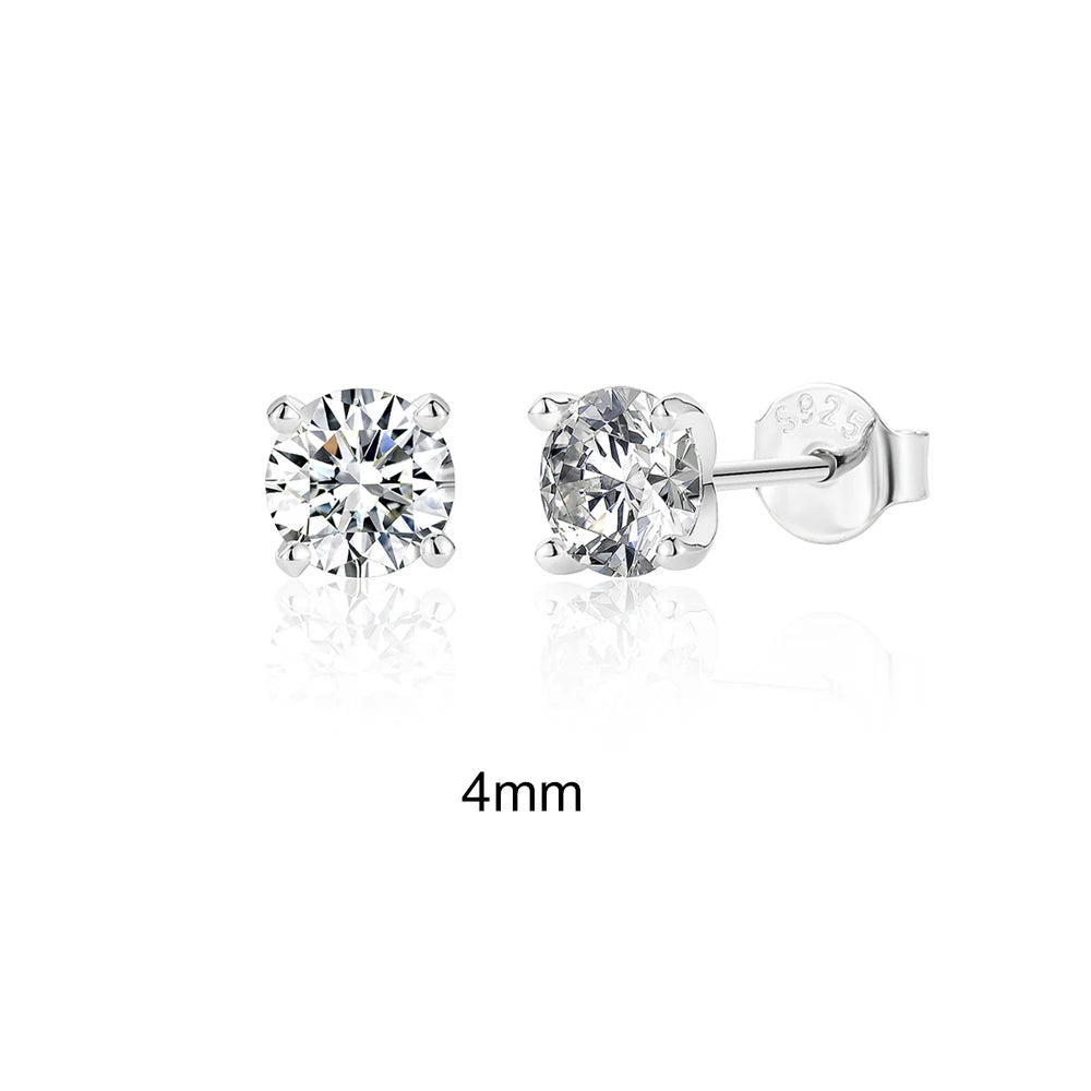 925 Silver Moissanite Stud Earrings