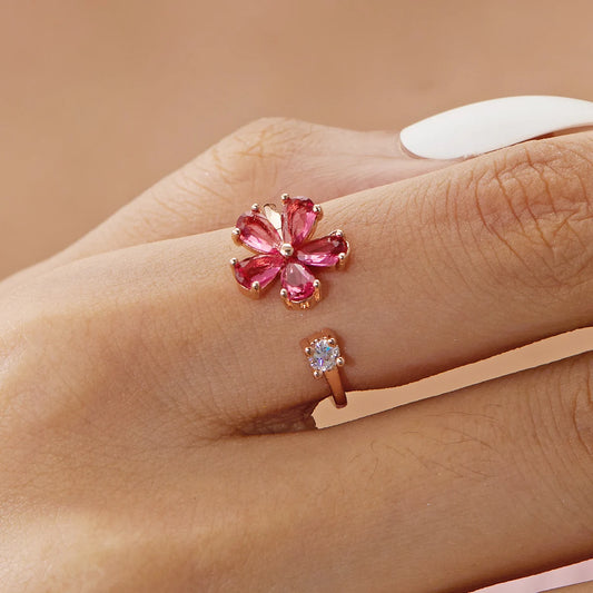 Flower Zircon Ring