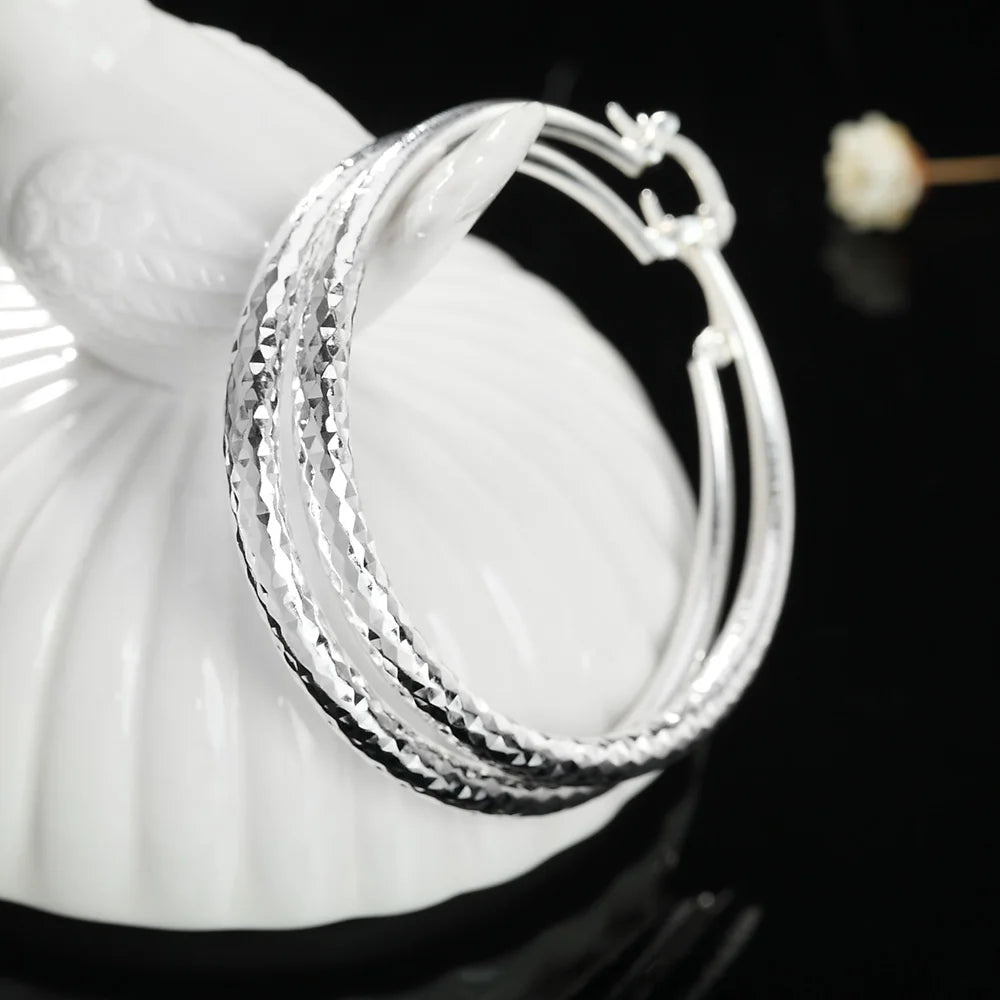 925 Silver 5cm Hoop Earrings