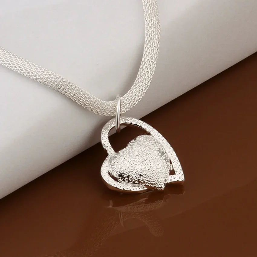 Silver Heart Charm Necklace