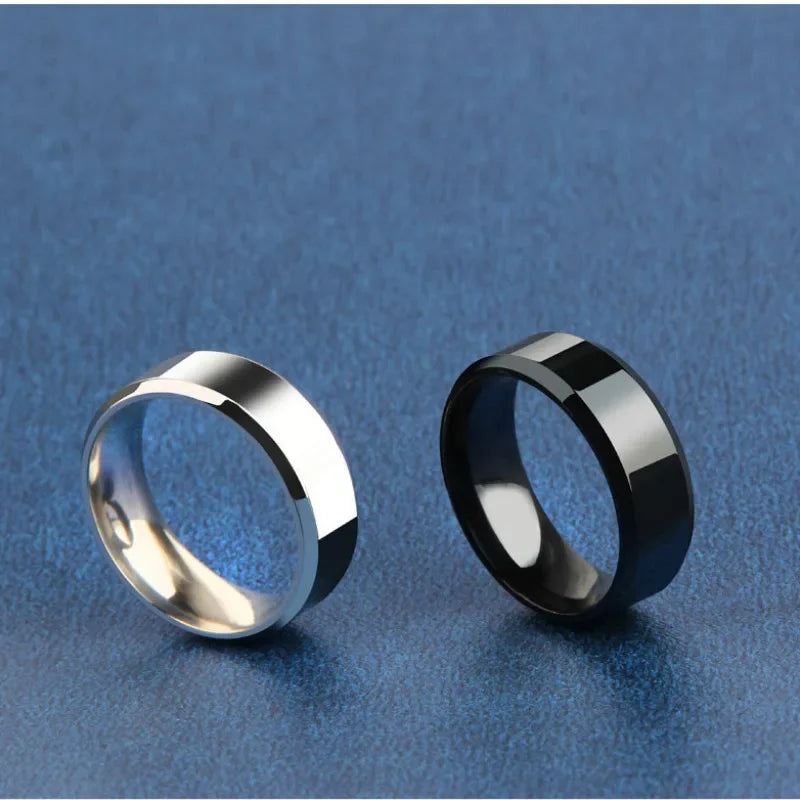 Charm Jewelry Ring for Men Women Stainless Steel Black Rings Wedding Engagement Band Quality Matte Male Jewelry